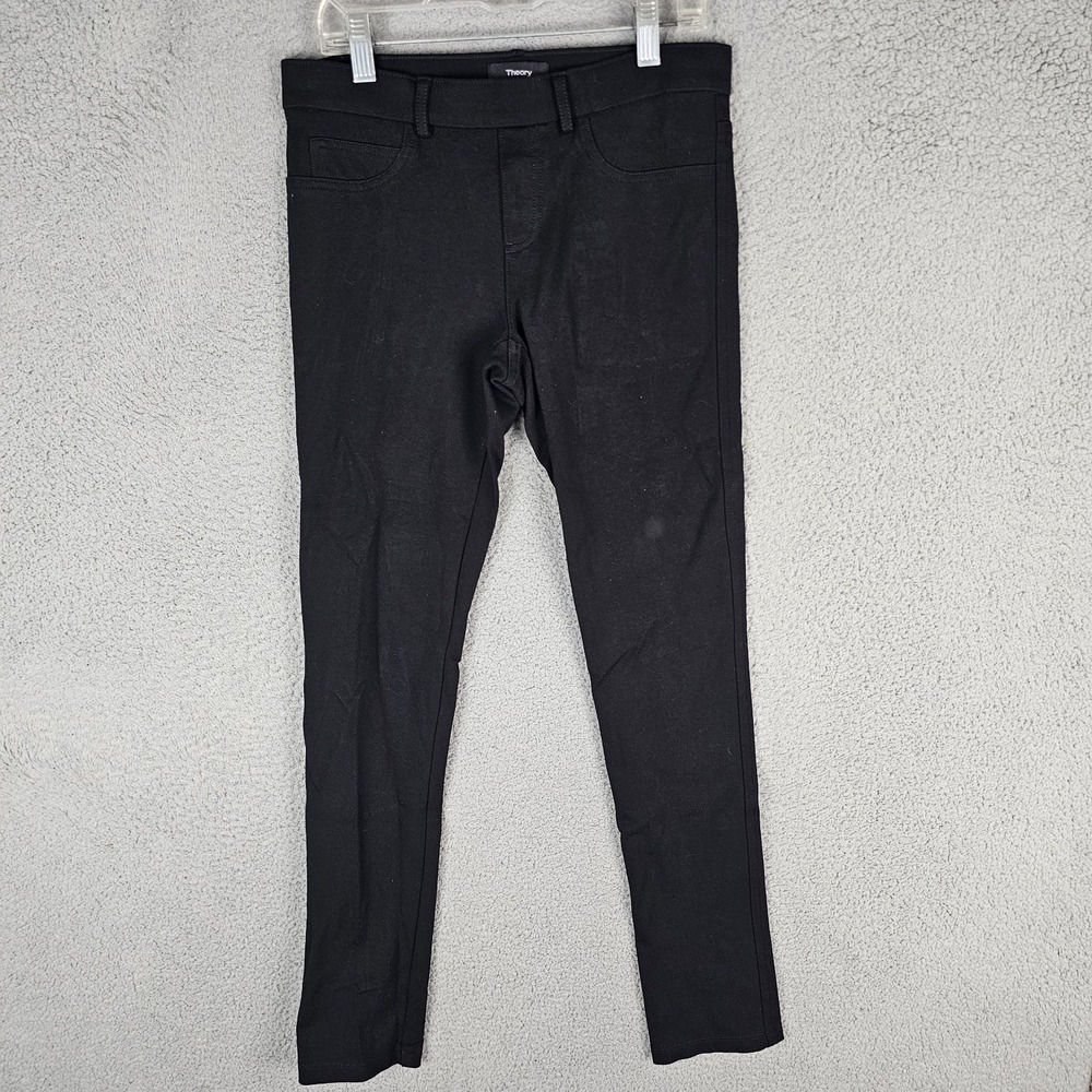Theory Jegging Jeans Womens Small Black Skinny Leg Dark Wash Pull On Slim Fit